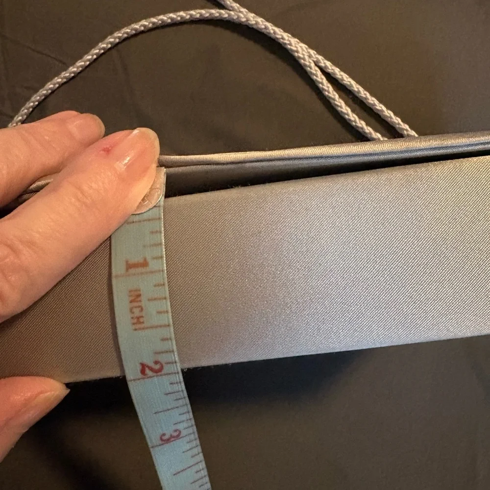 Vintage Kate Landry Silver Pleated Cloth Clutch Plus